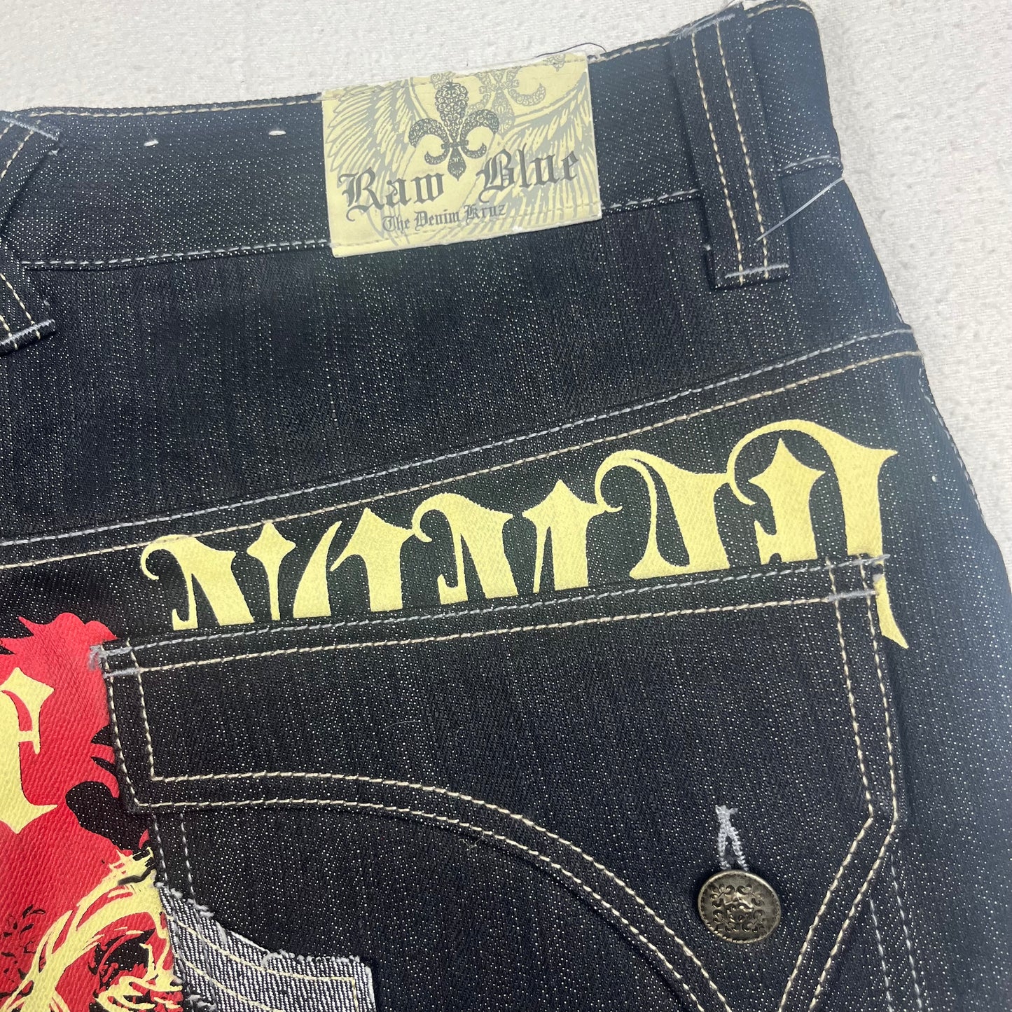 Deadstock Raw Blue Skull Jorts