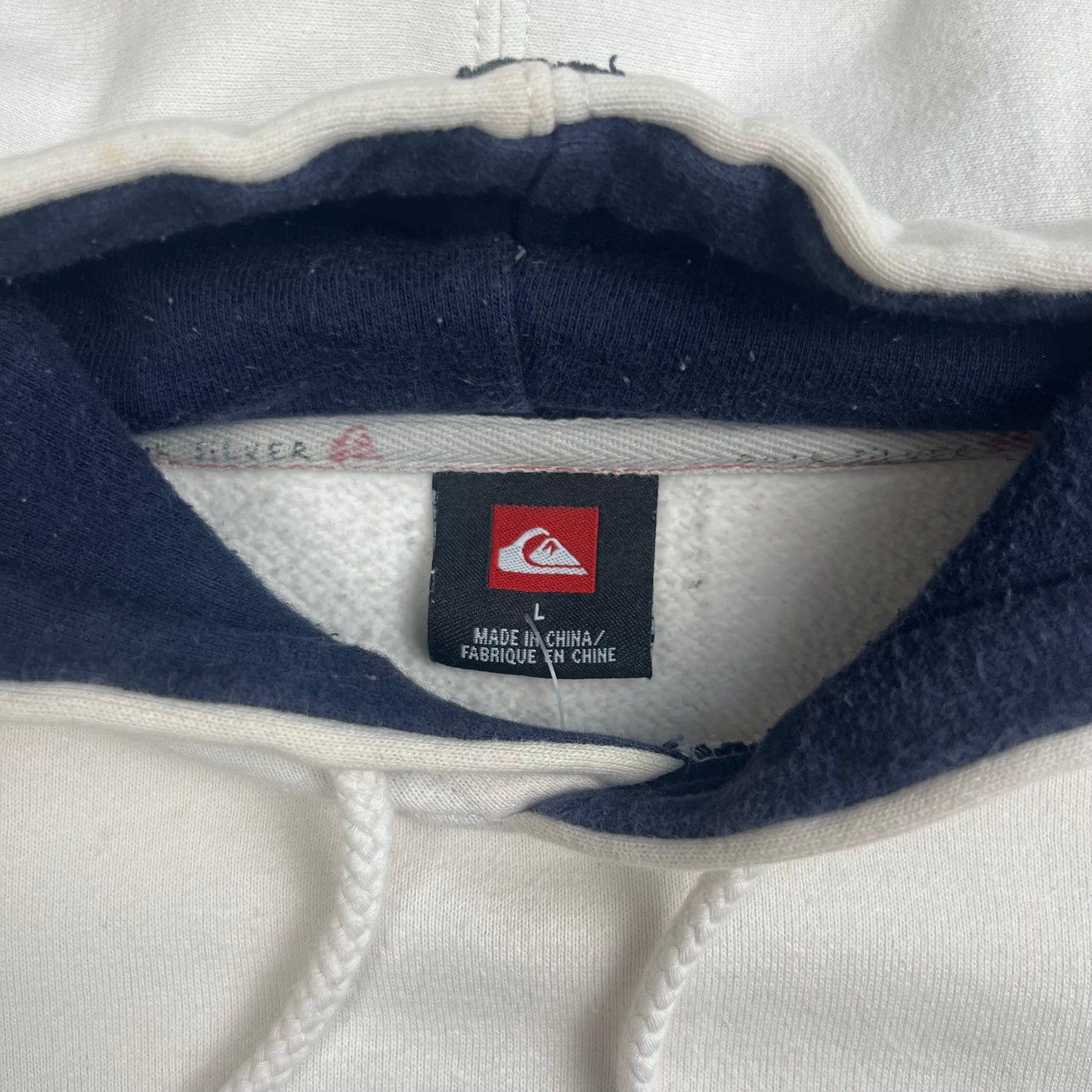 2000's Quiksilver White Spellout Hoodie