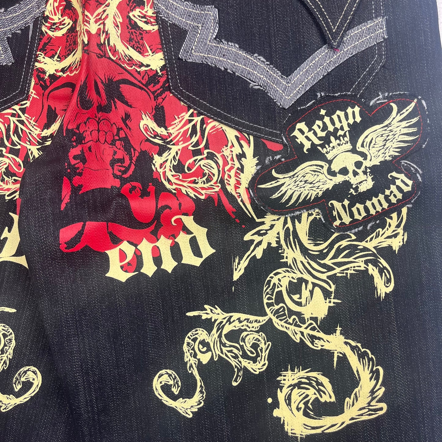 Deadstock Raw Blue Skull Jorts