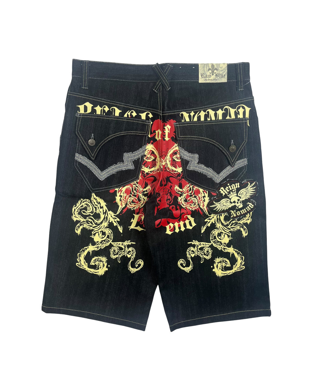 Deadstock Raw Blue Skull Jorts