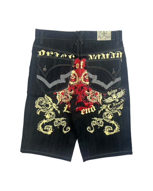 Deadstock Raw Blue Skull Jorts