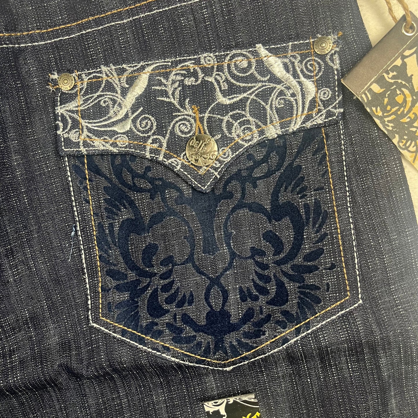 Deadstock Delf Embroidered Jorts