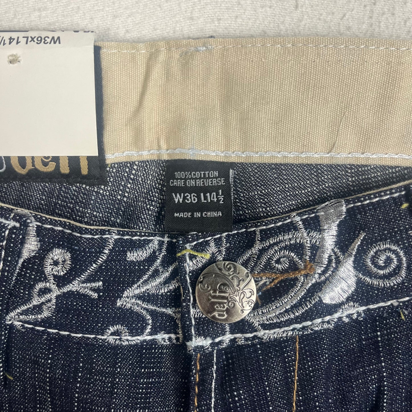 Deadstock Delf Embroidered Jorts