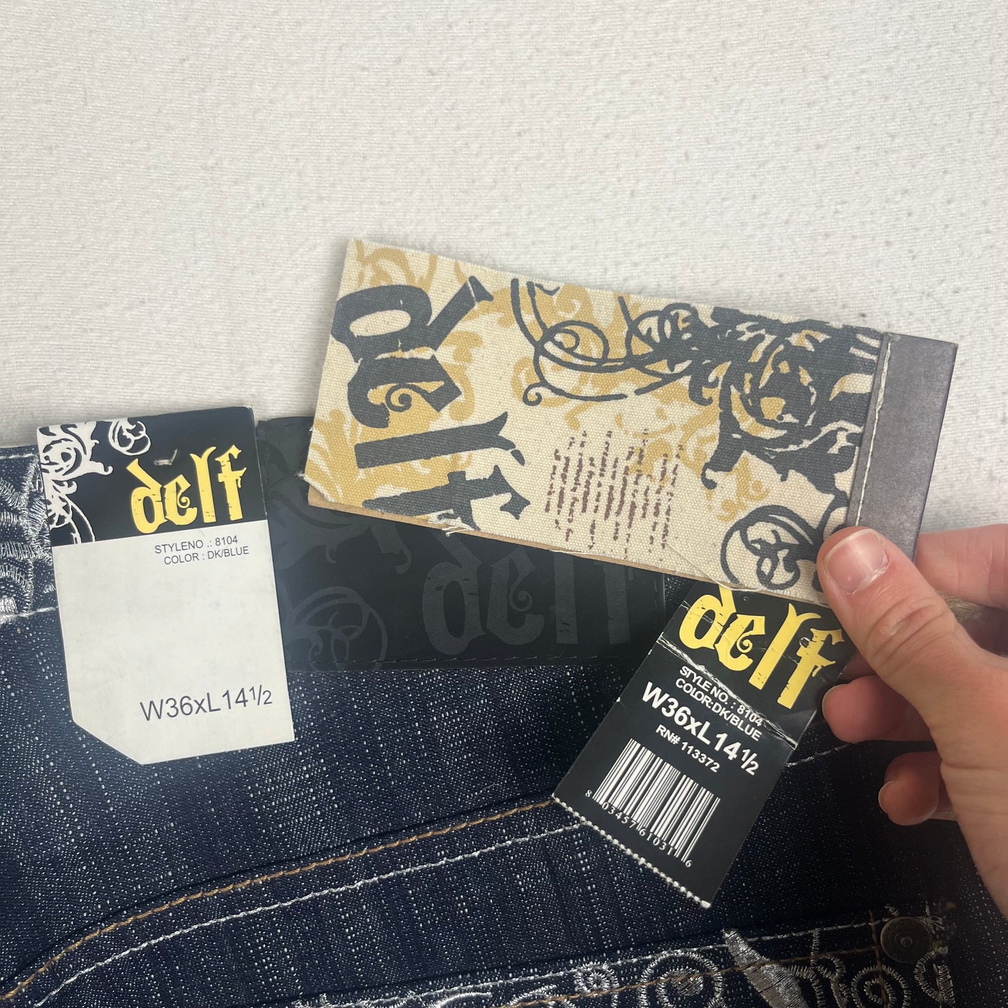 Deadstock Delf Embroidered Jorts