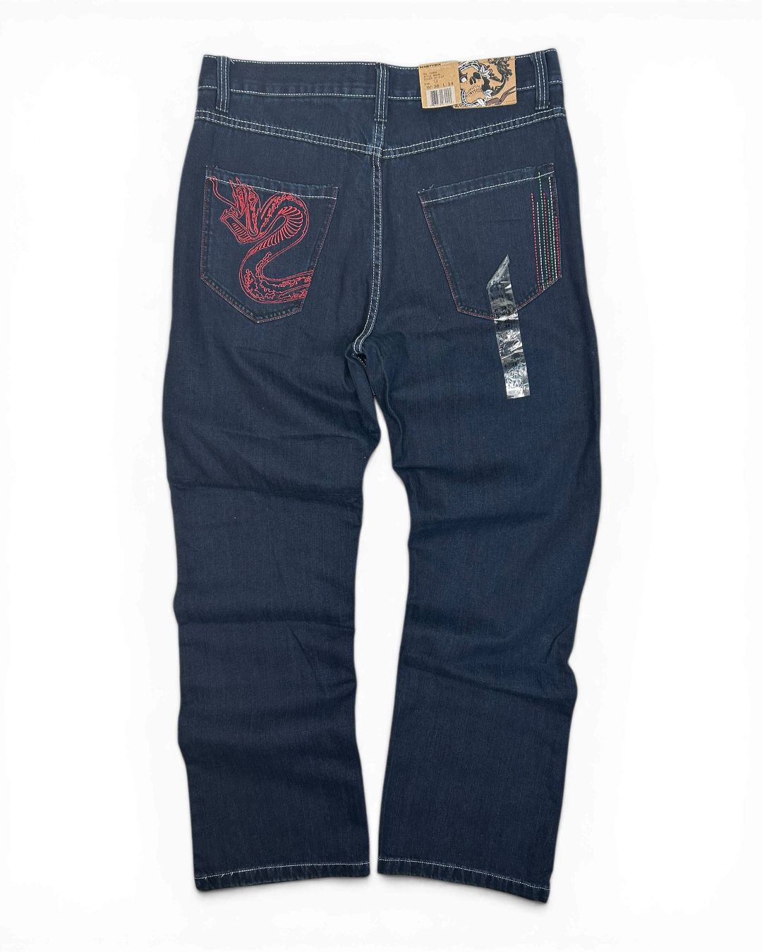 2000's Deadstock Ninety Six North Embroidered Bones Jeans
