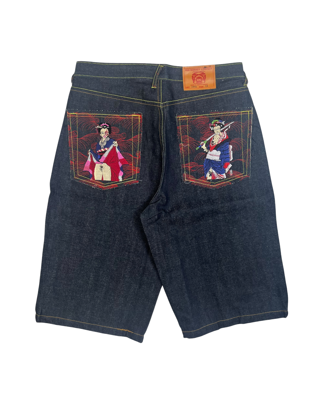RMC Red Embroidered Jorts (multiple sizes)
