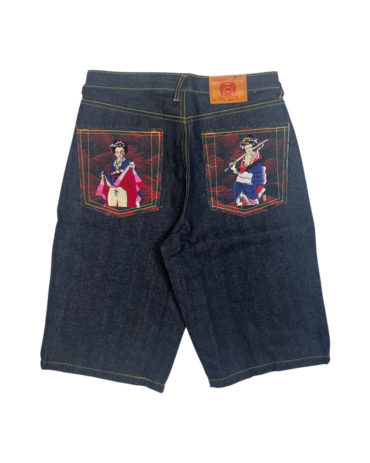 RMC Red Embroidered Jorts (multiple sizes)