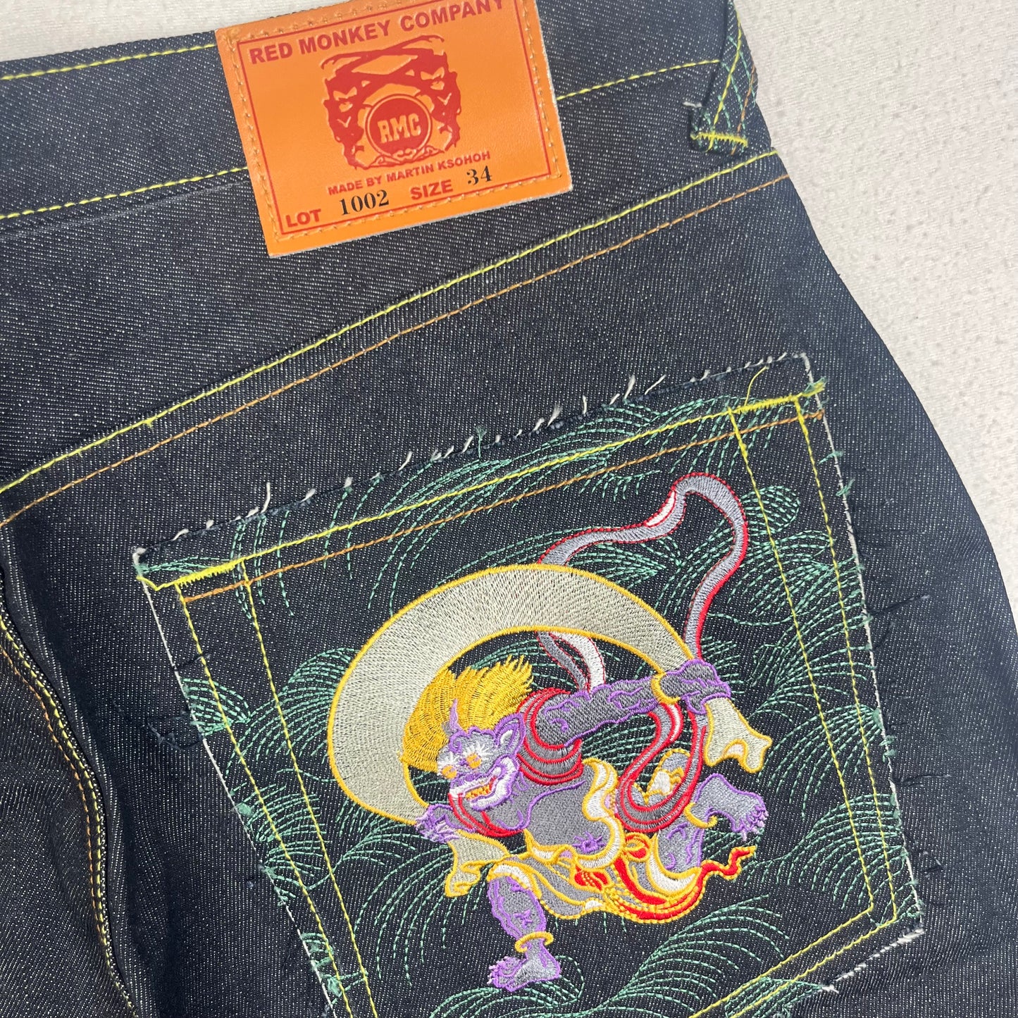 RMC Green Embroidered Jorts (multiple sizes)